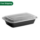 28 oz Togo Containers with Lids Black 150 Set