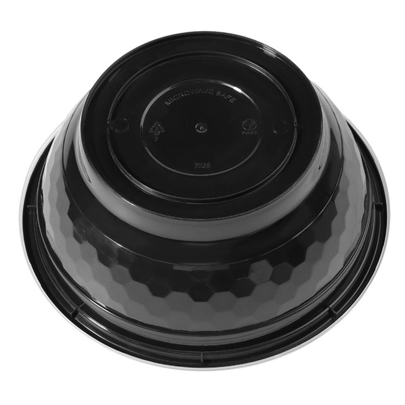 36 oz Black Togo Disposable Bowls with lids 150 set