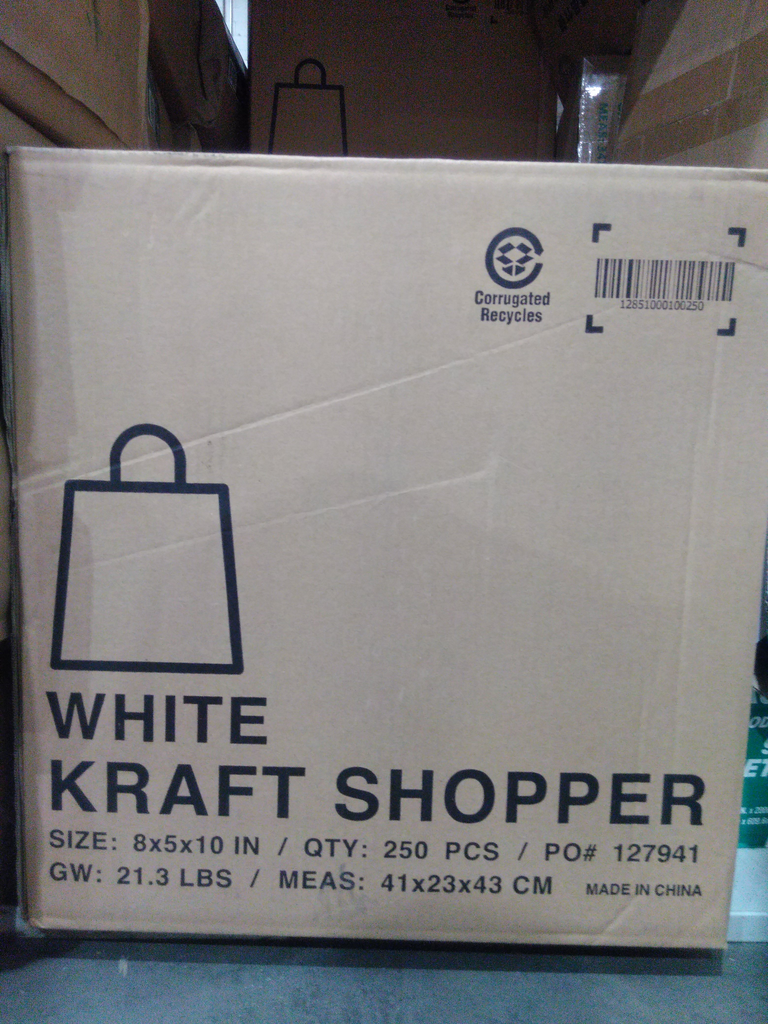 Paper Handle Bag 8x4x10 White