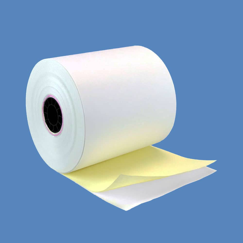 3‘’x95’ Carbonless 2-Ply Cash Register POS Paper Roll Tape - 50/Pack