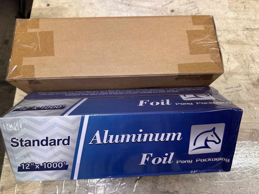 Box Packed 12"x1000 Standard Aluminum Kitchen Foil Rolls 1 Count