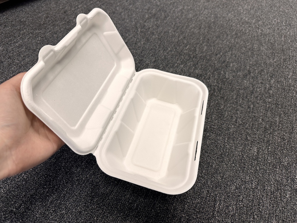 9"x6"x3" Sugarcane Clamshell Take Out Food Containers Wholesale 250pcs