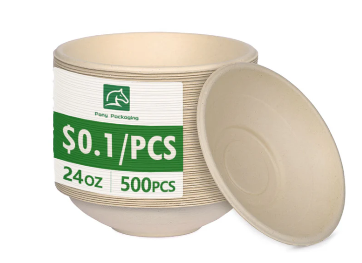 24 oz Disposable Salad Bowls Heavy Duty 500 pcs (ONGI&RED POKE)