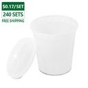 24 oz Microwavable Soup Container with Lids 240 Set