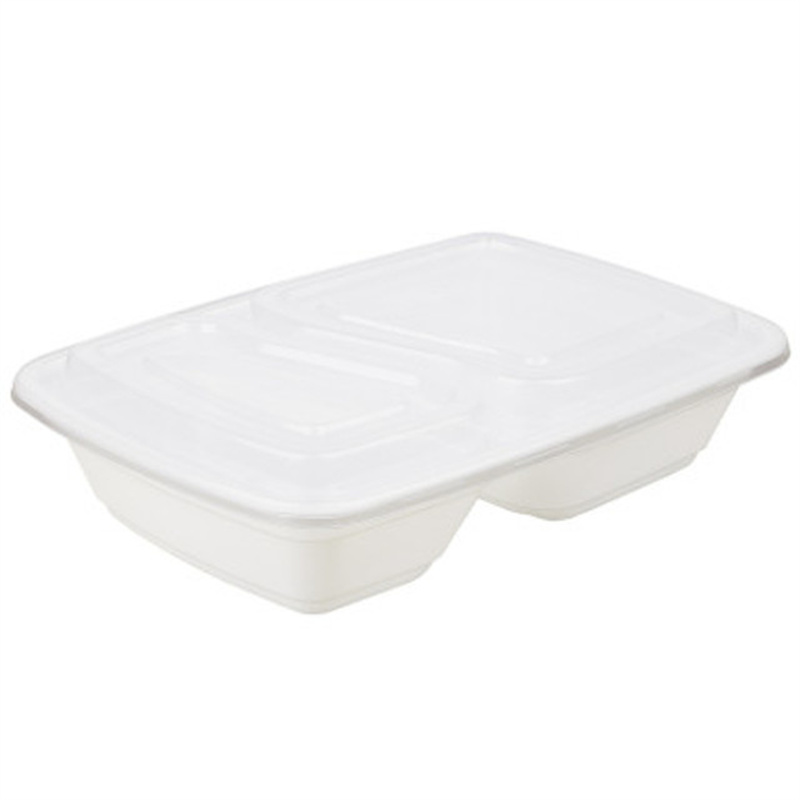 28 oz 2 Comartment To Go Food Containers White With Lid 150 Set