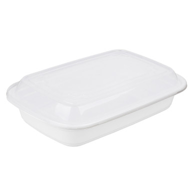 24 oz To Go Food Containers with Lids White 150 Set