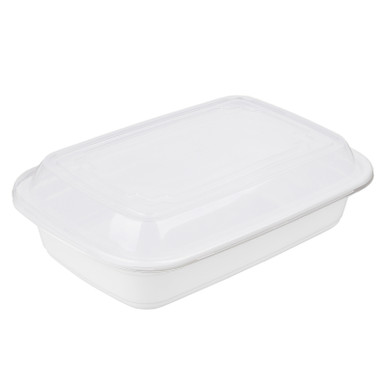 38 oz Food Containers To Go with Lids White 150 Set