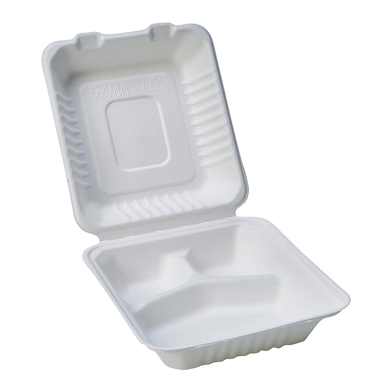 7" 3 Compartment Plastic Eco Clamshell 120 pcs