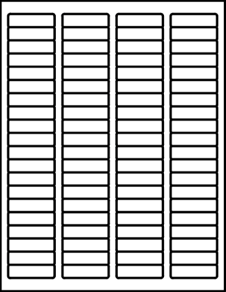 0.5"x1.75" Rectangle Blank Label 80 Labels Per Sheet/100 Sheets