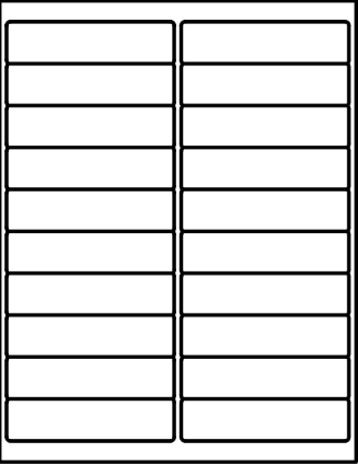 1"x4" Rectangle Blank Label 20 Labels Per Sheet/100 Sheets