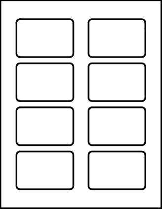 2"x3" Rectangle Blank Label 8 Labels Per Sheet/100 Sheets