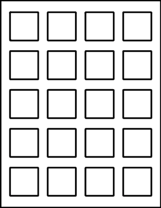 1.5"x1.5" Square Blank Label 20 Labels Per Sheet/100 Sheets