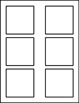 3"x3" Square Blank Label 6 Labels Per Sheet/100 Sheets