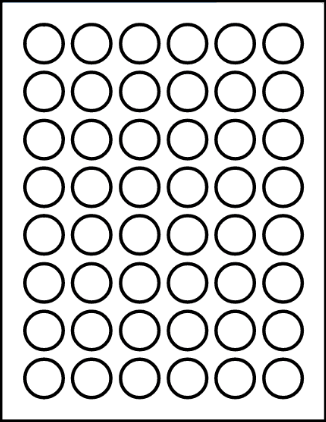 1" Round Blank Label 48 Labels Per Sheet/100 Sheets