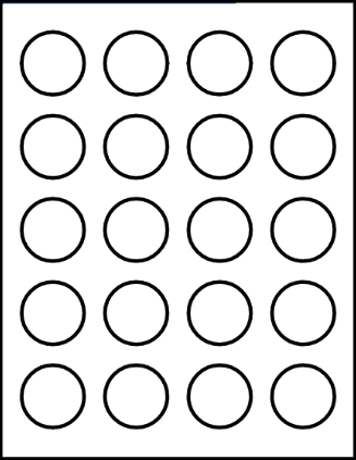 1.5" Round Blank Label 20 Labels Per Sheet/100 Sheets