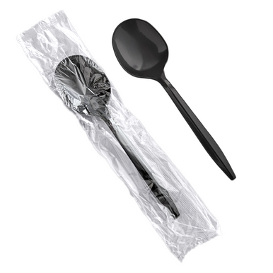 Heavy Duty Black Wrapped Soup Spoon 1000pcs