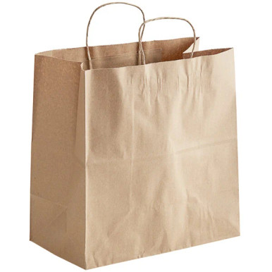 Natural Kraft Paper Shopping bag with Handles 200pcs