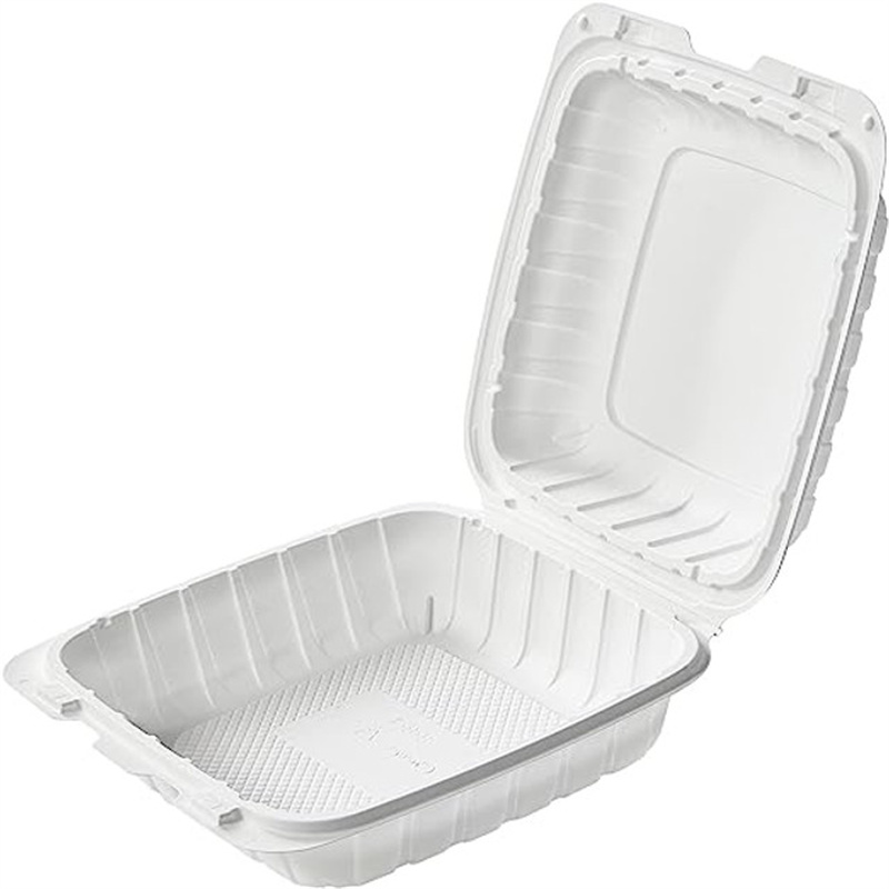 8"x8'' Microwaveable Mineral-Filled Plastic Clamshell Food Containers 150 pcs