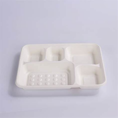 5 Compartment Fiber Deep Tray-White 200pcs