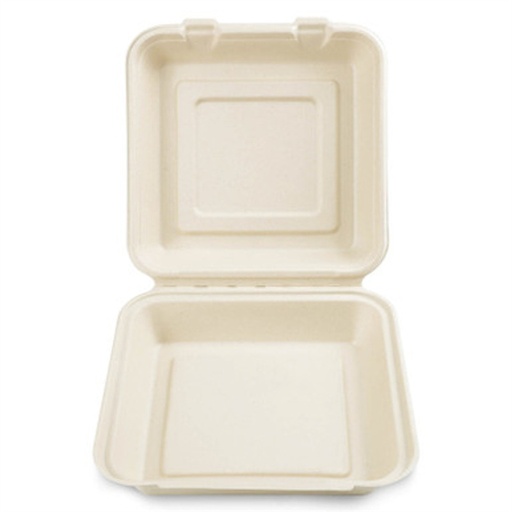 [PFFCS101N] 10" Fiber Clamshell Natural-PFAS FREE 200pcs