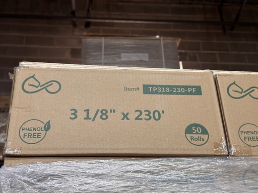 [TP318-230-PF] 3 1/8" x 230' Thermal Paper POS Receipt Paper Rolls  Phenol Free 50 Rolls