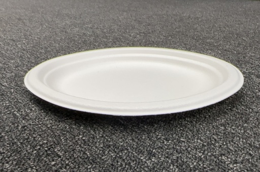 [PFFOP100W 50PCS] 10"x8"  Biodegradable Oval Paper Plates Microwavable 50pcs