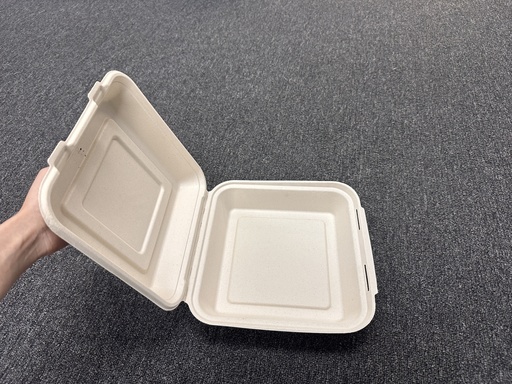 [PFFCS101N-50pcs] 10" Fiber Clamshell Natural-PFAS FREE (50pcs)