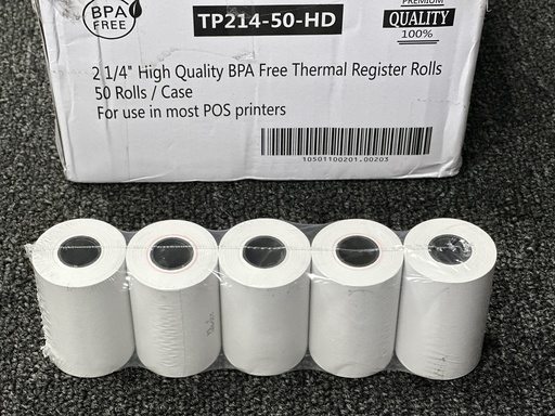 [TP214-50-HD] Heavy Duty 2 1/4" x 50' BPA Free Thermal Paper (50rolls/ctn)