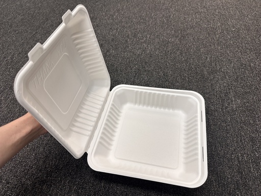 [PFFCS91W] PFAS Free Fiber Clamshell 9“ White 200pcs