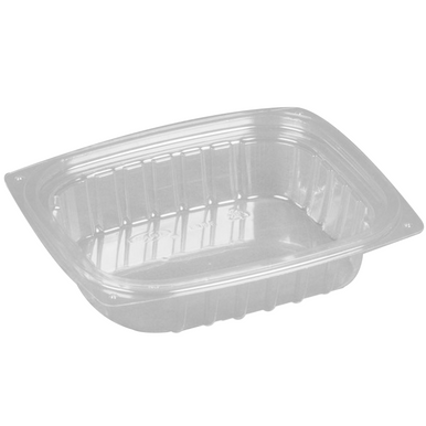 [WS-LT-Show 8-(RED)] 8 oz Clear Rectangular Plastic Container With Lids 250 sets